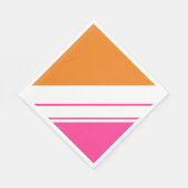 Leuke Bright  Roze Sinaasappel Wit Racing Stripes Servet (Hoek)