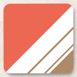 Leuke Bright Sinaasappel Mocha White Racing Stripe Bier Onderzetter