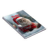 Leuke Britse Korthaar Kat Kerstmis gepersonaliseer Notitieboek (Rechterzijde)