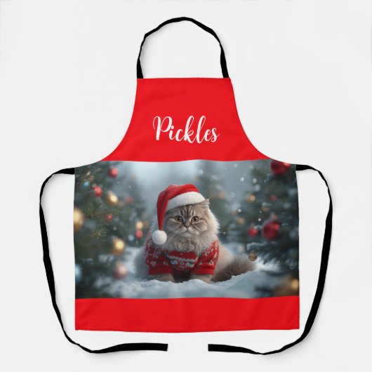 Leuke Britse Korthaar Kat Kerstmis gepersonaliseer Schort (Voorkant)