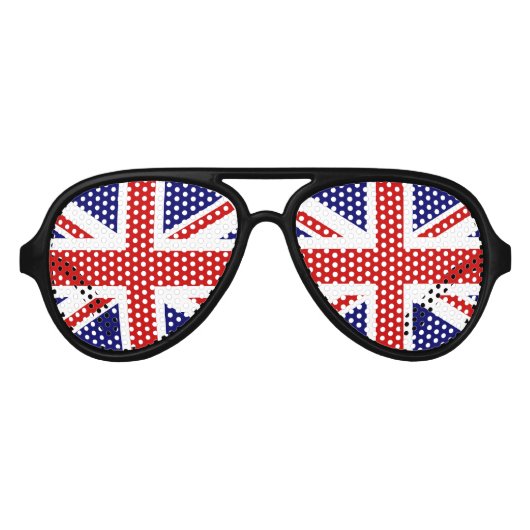 Leuke Britse vlag party bril | Union Jack tinten Aviator Zonnebril (Voorkant)