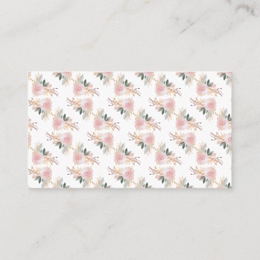 Leuke broeduil bloemig baby shower luier loterij informatiekaartje (Achterkant)