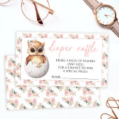 Leuke broeduil bloemig baby shower luier loterij informatiekaartje