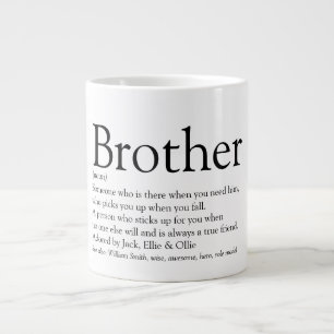 Leuke Broer Definitie Quote Zwart en Wit Grote Koffiekop