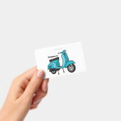 Leuke brommer motorfiets cartoon illustratie badge (Handheld)
