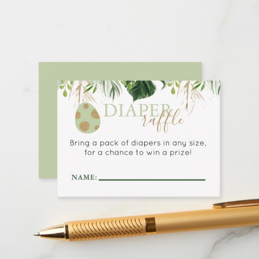 Leuke Brontosaurus Dinosaur Luier Raffle Insert Informatiekaartje (Voorkant / Achterkant in situ)