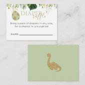 Leuke Brontosaurus Dinosaur Luier Raffle Insert Informatiekaartje (Voorkant / Achterkant)