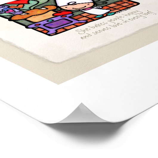 ! Leuke broodbakker chef-kok  oven Poster (Hoek)