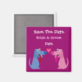 Leuke  bruid & bruidegom honden opslaan van de dat magneet (Voorkant / Achterkant)