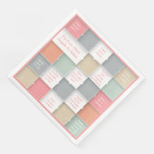 Leuke bruid bruidegom infographic gepersonaliseerd servet (Hoek)