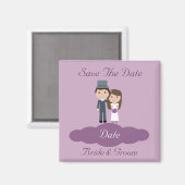 Leuke bruid & bruidegom Save the date magneet (Voorkant / Achterkant)