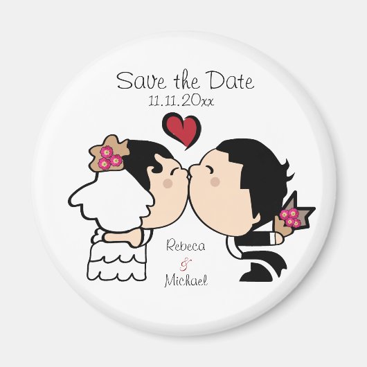 Leuke bruid & bruidegom Save the Date Magneten (Voorkant)