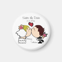 Leuke bruid & bruidegom Save the Date Magneten