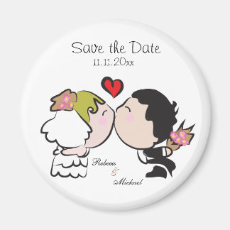 Leuke bruid & bruidegom Save the Date Magneten