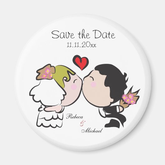 Leuke bruid & bruidegom Save the Date Magneten (Voorkant)