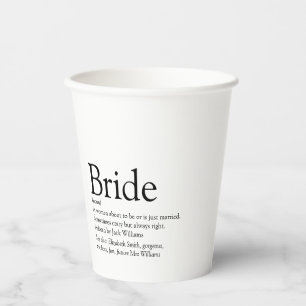 Leuke Bruid Definitie Bruiloft Modern Papieren Bekers