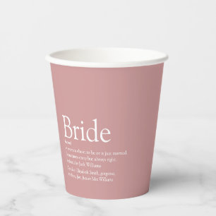 Leuke Bruid Definitie Bruiloft Stof Roze Papieren Bekers