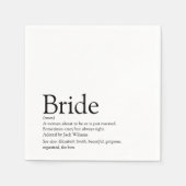 Leuke bruid definitie, moderne bruidsuitnodiging servet (Voorkant)