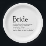Leuke bruid Definitie Vrijgezellenfeest Modern Papieren Bordje<br><div class="desc">Personaliseer met de definitie van de bruid aan creëer een uniek cadeau voor vrijgezellenfeesten,  bachelorette of hen partijen en bruiloften. Een perfecte manier om haar te shows hoe geweldig ze is op haar grote dag en een perfecte hoede voor de rest van haar leven. Ontworpen door: Thisnotme©</div>