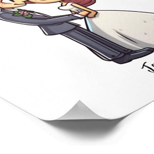 Leuke bruid en bruidegom bruiloft Poster (Hoek)