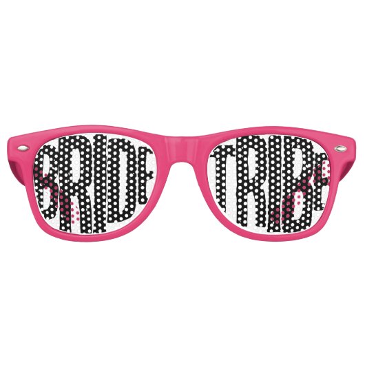 Leuke bruid stam vrijgezellenfeest gunsten retro zonnebril (Voorkant)