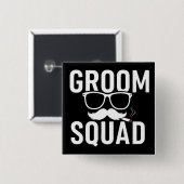 Leuke Bruidegom Groep Trouwfeest Ontwerp Vierkante Button 5,1 Cm (Voorkant /achterkant)