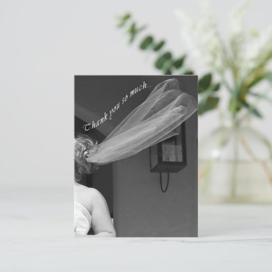 Leuke bruids sluier bruiloft Dank u Briefkaart (Staand voorkant)