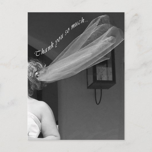 Leuke bruids sluier bruiloft Dank u Briefkaart (Voorkant)