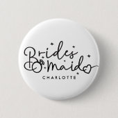 Leuke bruidsmeisje script bruiloft ronde button 5,7 cm (Voorkant)