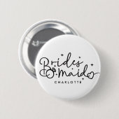 Leuke bruidsmeisje script bruiloft ronde button 5,7 cm (Voorkant /achterkant)