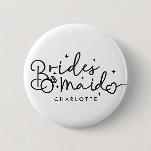 Leuke bruidsmeisje script bruiloft ronde button 5,7 cm