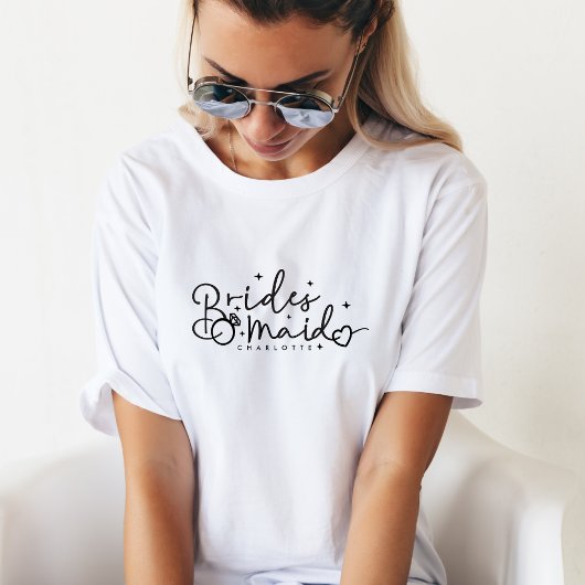 Leuke bruidsmeisje script bruiloft t-shirt