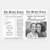 Leuke bruidsmeisje-voorstel krant bloemenboeket inpakpapier vel (Voorkant)