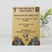 Leuke bruiloft dierentuin kaart (Staand voorkant)