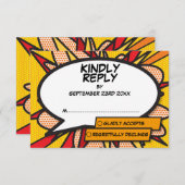 Leuke bruiloft Kleurrijke Speech Bubble RSVP Kaartje (Voorkant / Achterkant)