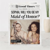 Leuke bruiloft krant Maid of Honor voorstel Kaart (Voorkant)