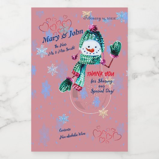 Leuke bruiloft Mini Wijn Etiket (Enkel label)