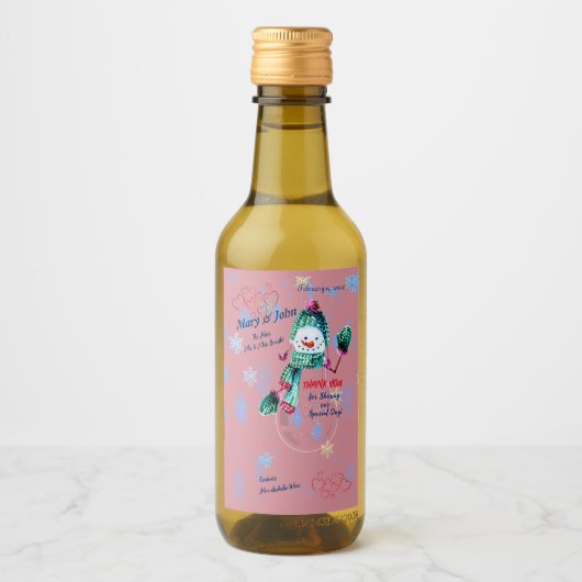 Leuke bruiloft Mini Wijn Etiket (Voorkant)