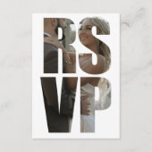 Leuke bruiloft RSVP Fotowoorden Moderne QR-code Informatiekaartje (Voorkant)