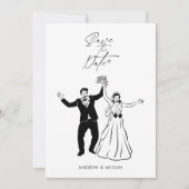 Leuke bruiloft schattig paar save the date (Voorkant)