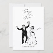 Leuke bruiloft schattig paar save the date (Voorkant)
