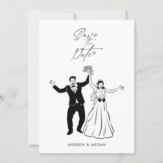 Leuke bruiloft schattig paar save the date (Voorkant)
