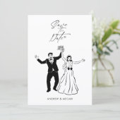 Leuke bruiloft schattig paar save the date (Staand voorkant)
