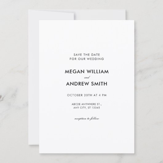 Leuke bruiloft schattig paar save the date (Achterkant)