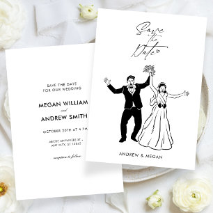 Leuke bruiloft schattig paar save the date