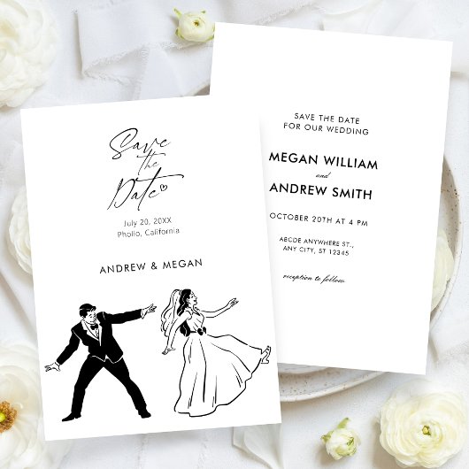 Leuke bruiloft schattig paar save the date