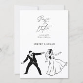 Leuke bruiloft schattig paar save the date (Voorkant)