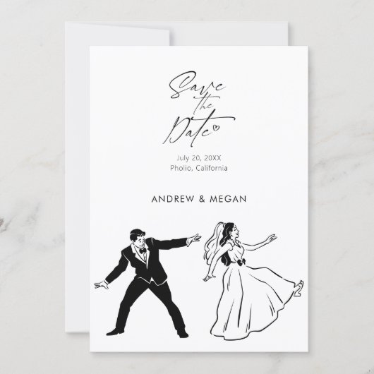 Leuke bruiloft schattig paar save the date (Voorkant)