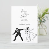 Leuke bruiloft schattig paar save the date (Staand voorkant)