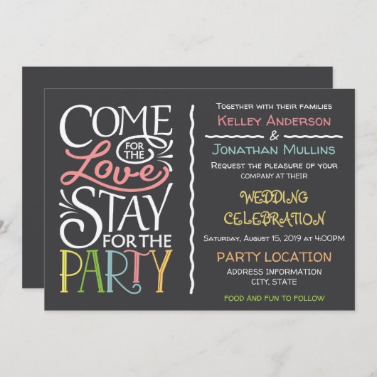 Leuke bruiloft uitnodiging ontwerp (Voorkant / Achterkant)